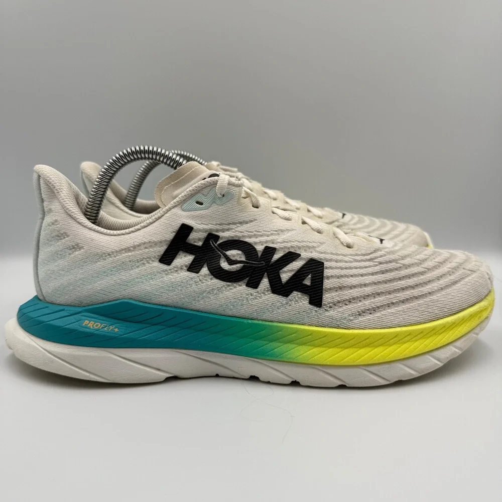 Hoka One One Mach 5 Womens Size 10 White Blue Running Shoes Sneakers 1127894WBGL